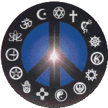 Magnet: Peace Sign with Religious Symbols