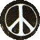 Button: Peace Sign (small, white on black)