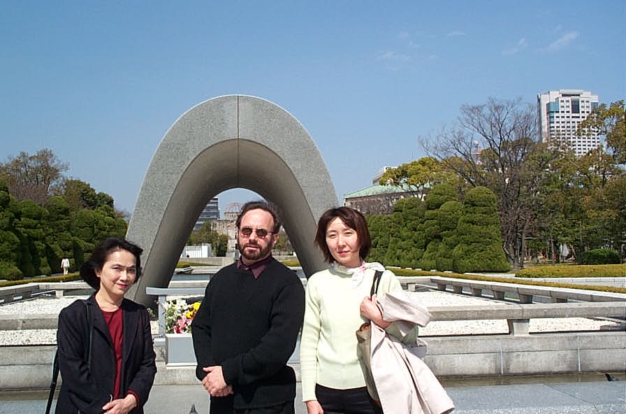 With my hosts at Hiroshima peace arch